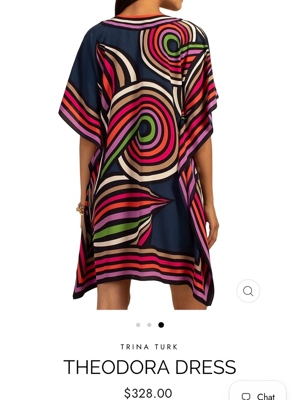 Vince Camuto Navy Multicolor Spiral-Print Tunic Top